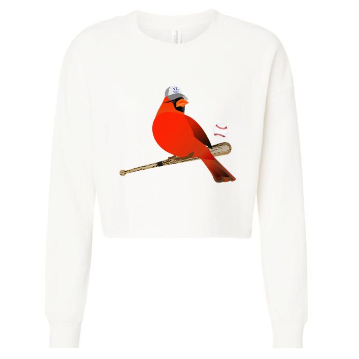 Saint Louis Red Cardinal Funny Bird Design Cropped Pullover Crew