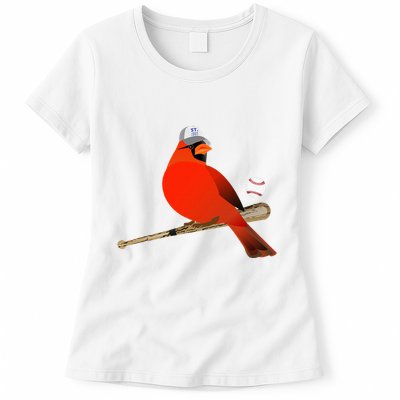 Saint Louis Red Cardinal Funny Bird Design Womens T-Shirt