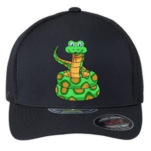 Snake Lover Reptile Cobra Python Boa Herpetologist Flexfit Unipanel Trucker Cap