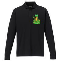 Snake Lover Reptile Cobra Python Boa Herpetologist Performance Long Sleeve Polo