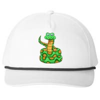 Snake Lover Reptile Cobra Python Boa Herpetologist Snapback Five-Panel Rope Hat