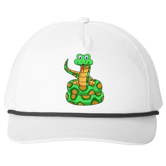 Snake Lover Reptile Cobra Python Boa Herpetologist Snapback Five-Panel Rope Hat