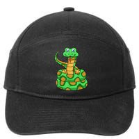 Snake Lover Reptile Cobra Python Boa Herpetologist 7-Panel Snapback Hat