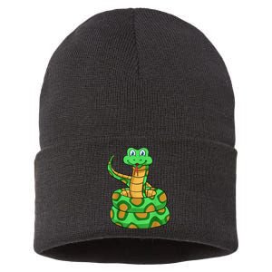 Snake Lover Reptile Cobra Python Boa Herpetologist Sustainable Knit Beanie