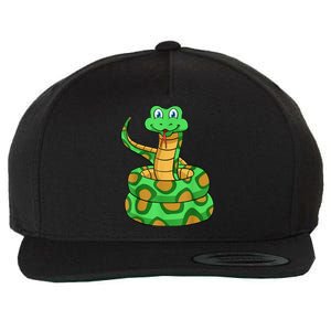 Snake Lover Reptile Cobra Python Boa Herpetologist Wool Snapback Cap