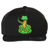 Snake Lover Reptile Cobra Python Boa Herpetologist Wool Snapback Cap