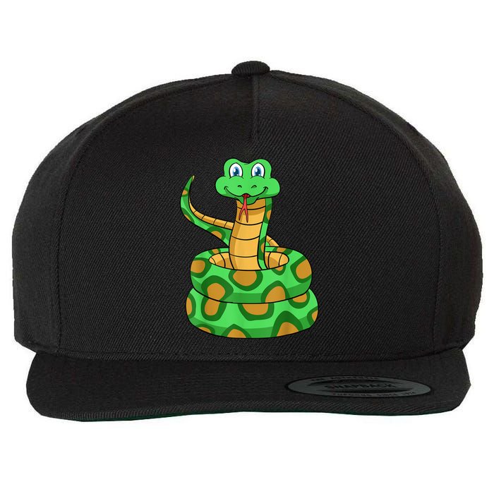 Snake Lover Reptile Cobra Python Boa Herpetologist Wool Snapback Cap