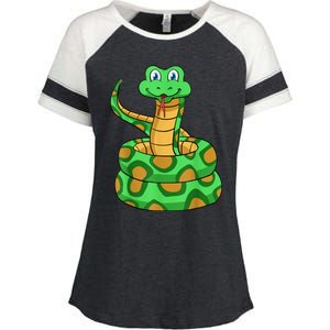 Snake Lover Reptile Cobra Python Boa Herpetologist Enza Ladies Jersey Colorblock Tee