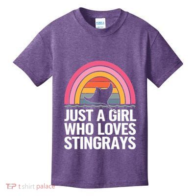 Stingray Lover Retro Sunset Just A Girl Who Loves Stingrays Kids T-Shirt