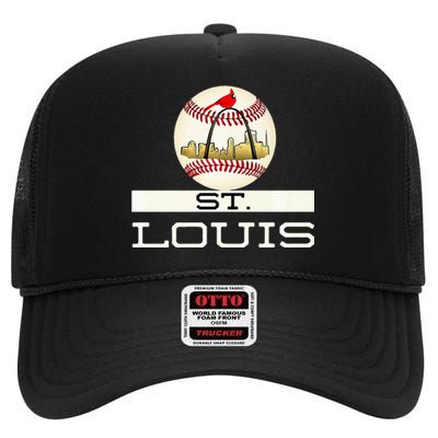 Saint Louis Red Cardinal Cool Baseball Skyline High Crown Mesh Back Trucker Hat