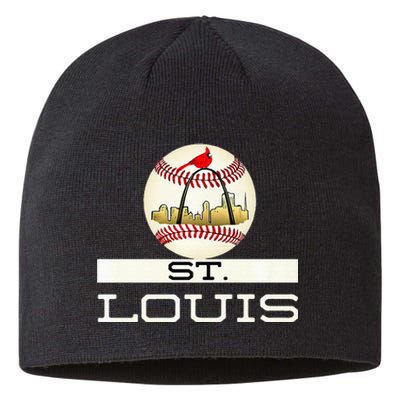 Saint Louis Red Cardinal Cool Baseball Skyline Sustainable Beanie