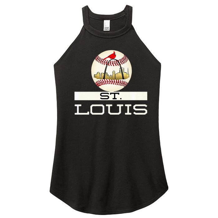 Saint Louis Red Cardinal Cool Baseball Skyline Women’s Perfect Tri Rocker Tank