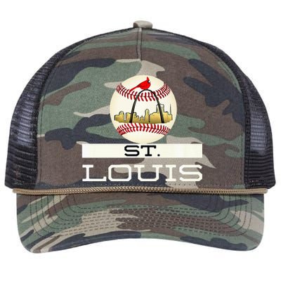 Saint Louis Red Cardinal Cool Baseball Skyline Retro Rope Trucker Hat Cap