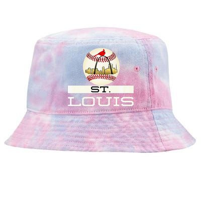 Saint Louis Red Cardinal Cool Baseball Skyline Tie-Dyed Bucket Hat