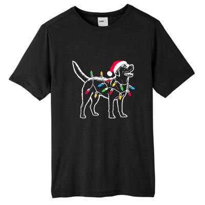 Santa Labrador Retriever Funny Christmas Lights Dog Lover Gift Tall Fusion ChromaSoft Performance T-Shirt