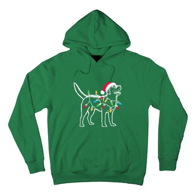 Santa Labrador Retriever Funny Christmas Lights Dog Lover Gift Hoodie