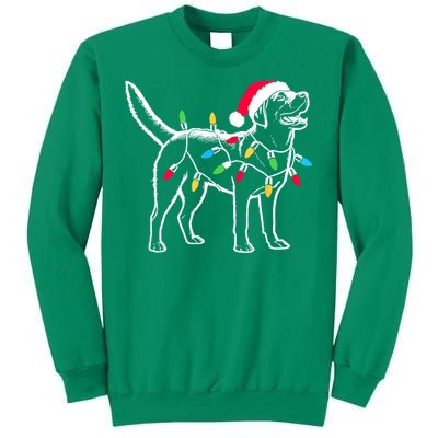 Santa Labrador Retriever Funny Christmas Lights Dog Lover Gift Sweatshirt