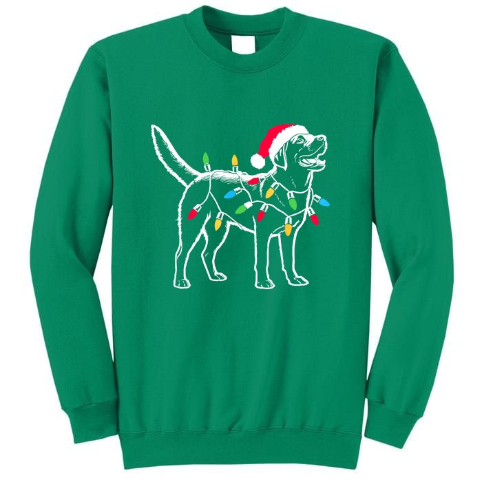 Santa Labrador Retriever Funny Christmas Lights Dog Lover Gift Sweatshirt