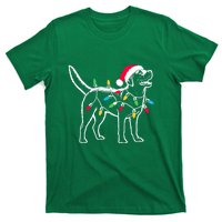 Santa Labrador Retriever Funny Christmas Lights Dog Lover Gift T-Shirt