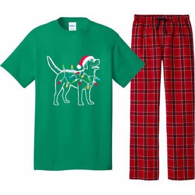 Santa Labrador Retriever Funny Christmas Lights Dog Lover Gift Pajama Set