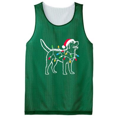 Santa Labrador Retriever Funny Christmas Lights Dog Lover Gift Mesh Reversible Basketball Jersey Tank