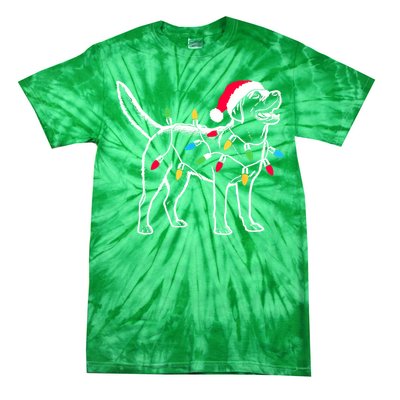 Santa Labrador Retriever Funny Christmas Lights Dog Lover Gift Tie-Dye T-Shirt