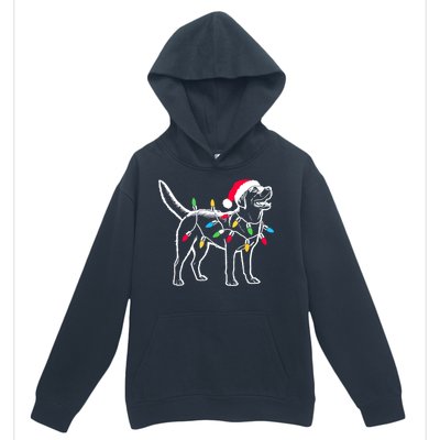 Santa Labrador Retriever Funny Christmas Lights Dog Lover Gift Urban Pullover Hoodie