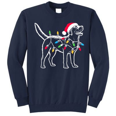 Santa Labrador Retriever Funny Christmas Lights Dog Lover Gift Tall Sweatshirt