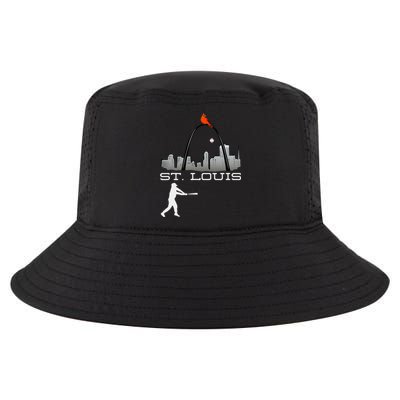 Saint Louis Red Cardinal Skyline Baseball Player Cool Comfort Performance Bucket Hat