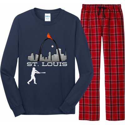 Saint Louis Red Cardinal Baseball Player Long Sleeve Pajama Set