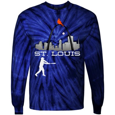 Saint Louis Red Cardinal Baseball Player Tie-Dye Long Sleeve Shirt