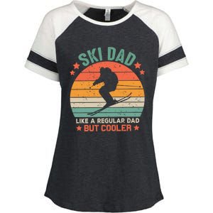 Skiing Lover Retro Ski Dad Like A Regular Dad But Cooler Gift Enza Ladies Jersey Colorblock Tee