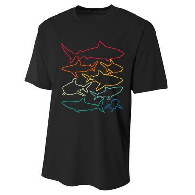 Shark Lover Retro Shark Shark Art Shark Performance Sprint T-Shirt