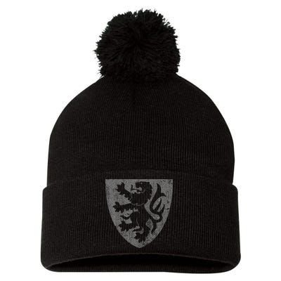 Scottish Lion Rampant Heraldry Shield Scotland Flag Pom Pom 12in Knit Beanie