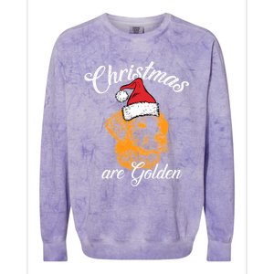 Santa Labrador Retriever Christmas Are Golden Xmas Gift Colorblast Crewneck Sweatshirt