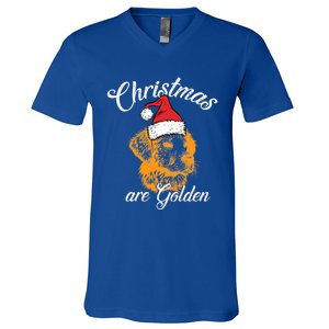 Santa Labrador Retriever Christmas Are Golden Xmas Gift V-Neck T-Shirt