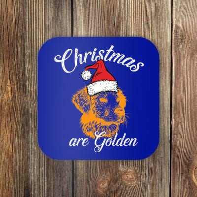 Santa Labrador Retriever Christmas Are Golden Xmas Gift Coaster