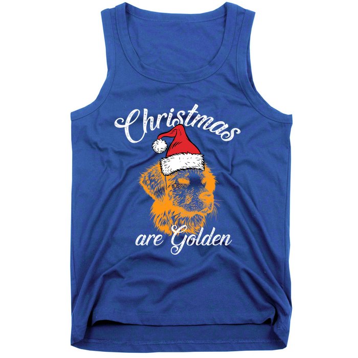 Santa Labrador Retriever Christmas Are Golden Xmas Gift Tank Top