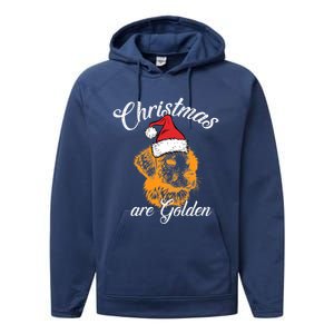 Santa Labrador Retriever Christmas Are Golden Xmas Gift Performance Fleece Hoodie