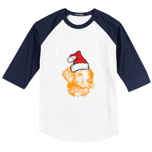 Santa Labrador Retriever Christmas Are Golden Xmas Gift Baseball Sleeve Shirt