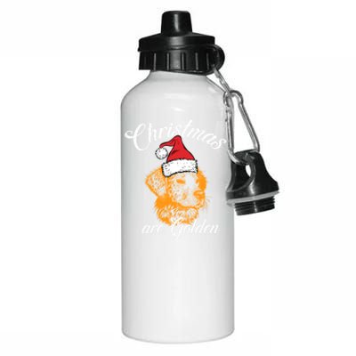 Santa Labrador Retriever Christmas Are Golden Xmas Gift Aluminum Water Bottle