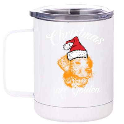 Santa Labrador Retriever Christmas Are Golden Xmas Gift 12 oz Stainless Steel Tumbler Cup