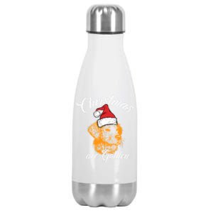 Santa Labrador Retriever Christmas Are Golden Xmas Gift Stainless Steel Insulated Water Bottle