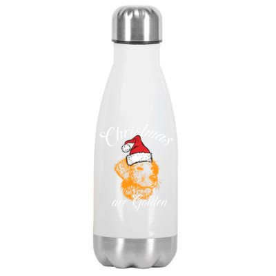 Santa Labrador Retriever Christmas Are Golden Xmas Gift Stainless Steel Insulated Water Bottle