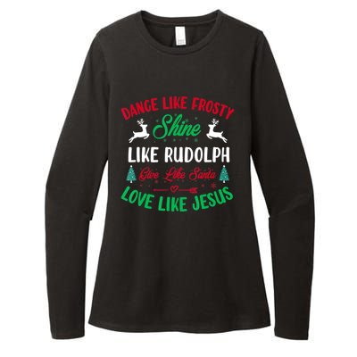 Shine Like Rudolph Love Like Jesus Christmas Womens CVC Long Sleeve Shirt