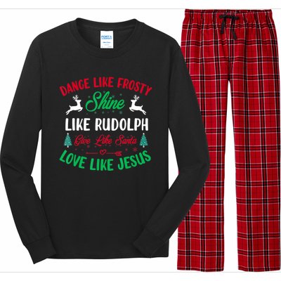 Shine Like Rudolph Love Like Jesus Christmas Long Sleeve Pajama Set