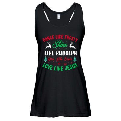 Shine Like Rudolph Love Like Jesus Christmas Ladies Essential Flowy Tank