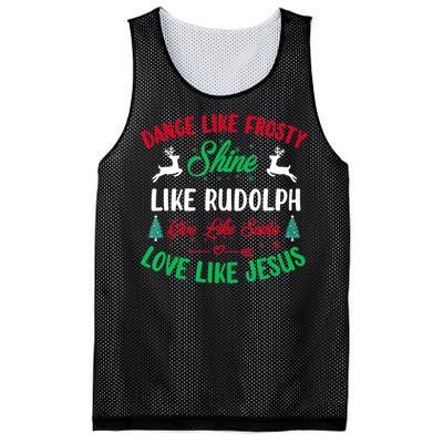 Shine Like Rudolph Love Like Jesus Christmas Mesh Reversible Basketball Jersey Tank