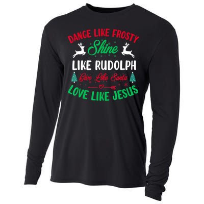 Shine Like Rudolph Love Like Jesus Christmas Cooling Performance Long Sleeve Crew