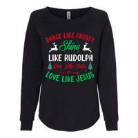 Shine Like Rudolph Love Like Jesus Christmas Womens California Wash Sweatshirt